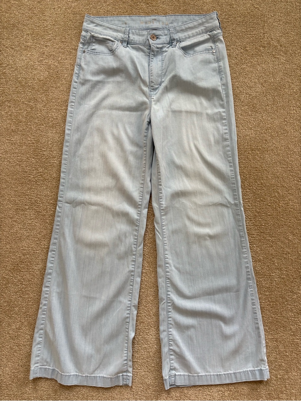 WHBM Featherweight High Rise Wide Leg Jeans Lyocell Blend Size 4